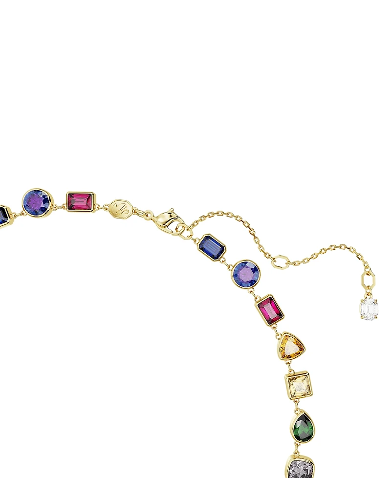 Swarovski Gold-Tone Stilla Multicolor Crystal All Around Necklace, 15" + 2-3/4" extender