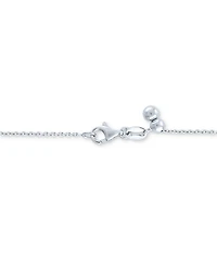 Diamond Cross 18" Lariat Necklace (1/5 ct. t.w.) in Sterling Silver