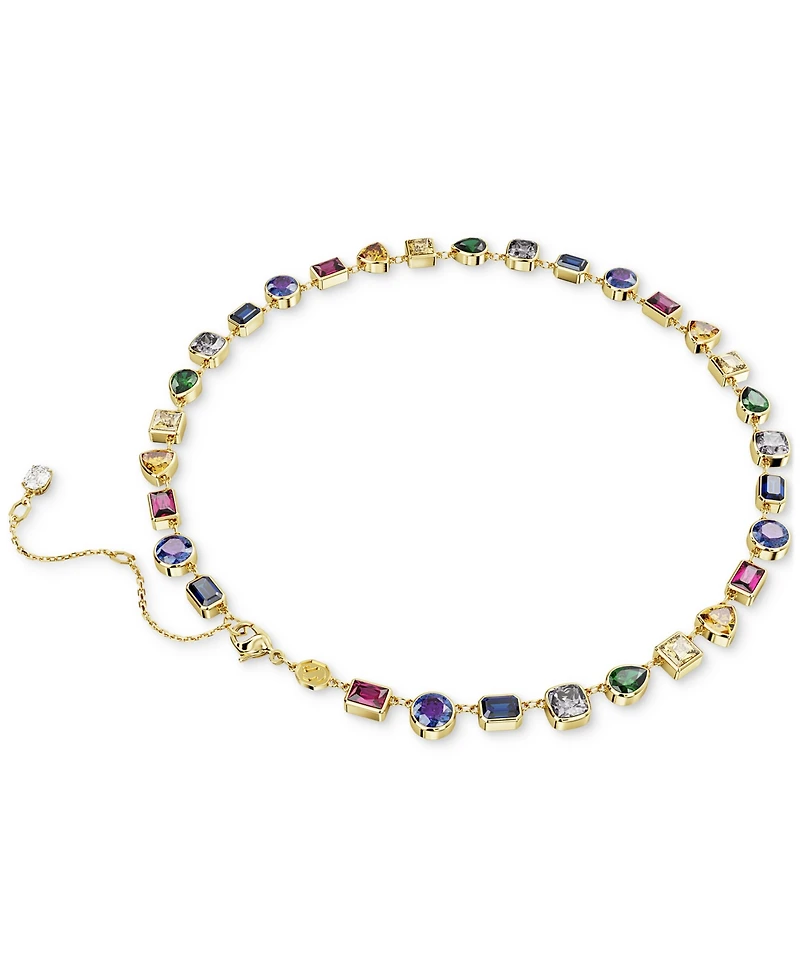 Swarovski Gold-Tone Stilla Multicolor Crystal All Around Necklace, 15" + 2-3/4" extender