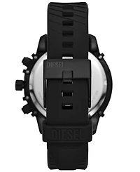 Diesel Men's Griffed Chronograph Black Silicone Watch 48mm Gift Set
