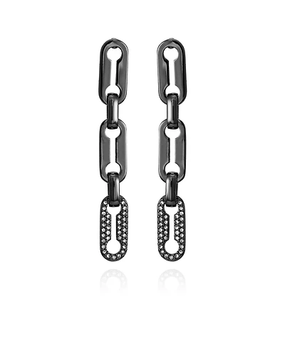 Vince Camuto Hematite-Tone Link Dangle Drop Earrings