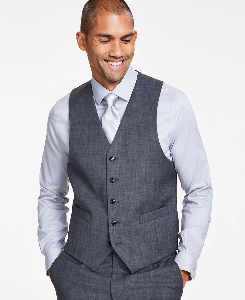Michael Kors Men's Classic-Fit Wool-Blend Stretch Solid Suit Vest