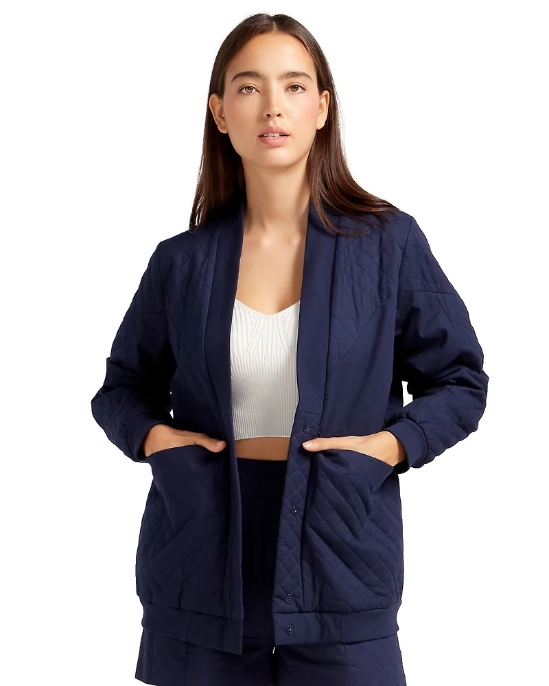 Belle & Bloom Women's Over It Quilted Bomber