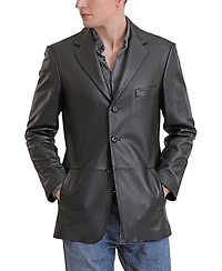 Bgsd Men Leroy Three Button Lambskin Leather Blazer