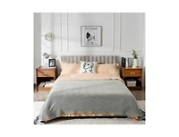 2 Pieces Nightstand with Storage Drawer and Cabinet