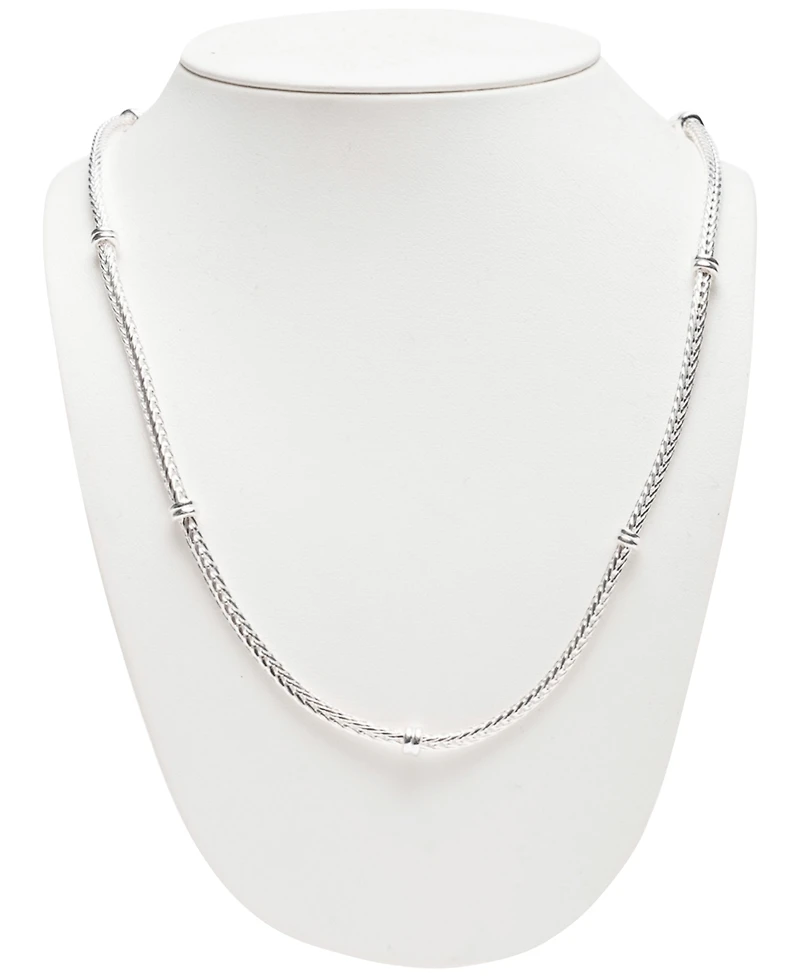 Lauren Ralph Lauren Herringbone Link Rondelle 17" Chain Necklace in Sterling Silver