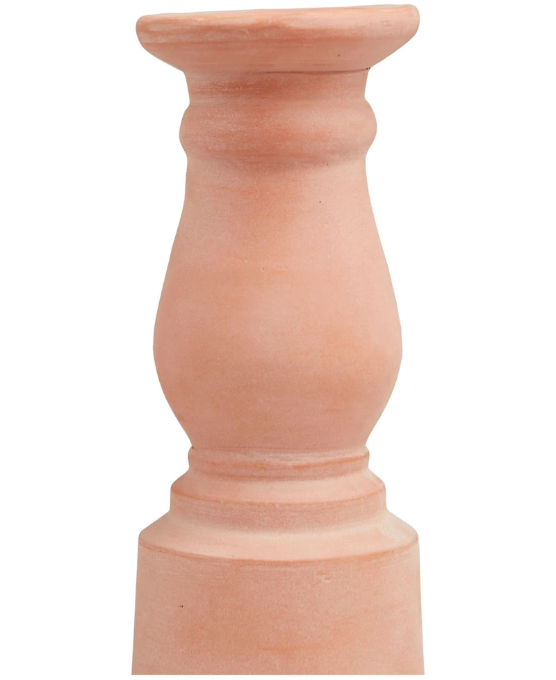The Novogratz Ceramic Terracotta Candle Holder 10" and 8" H, Set of 2