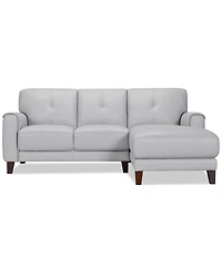 Closeout! Ashlinn 86" 2-Pc. Pastel Leather Sectional, Created for Macy's