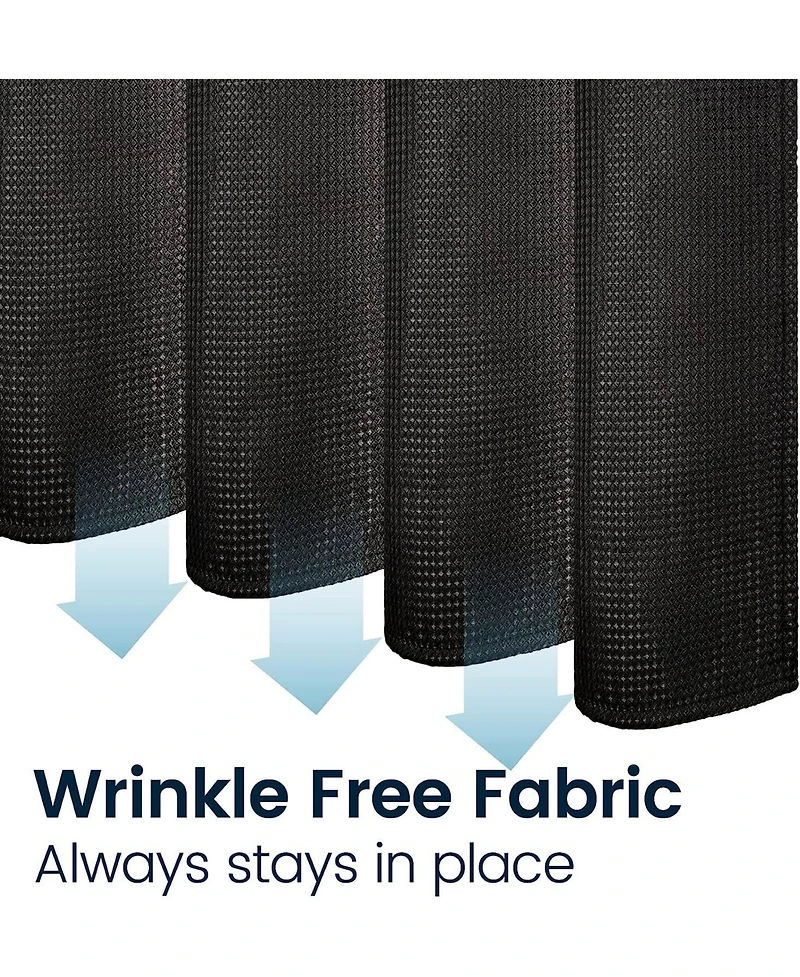 72" W x 72" H Waffle Weave Fabric Shower Curtain