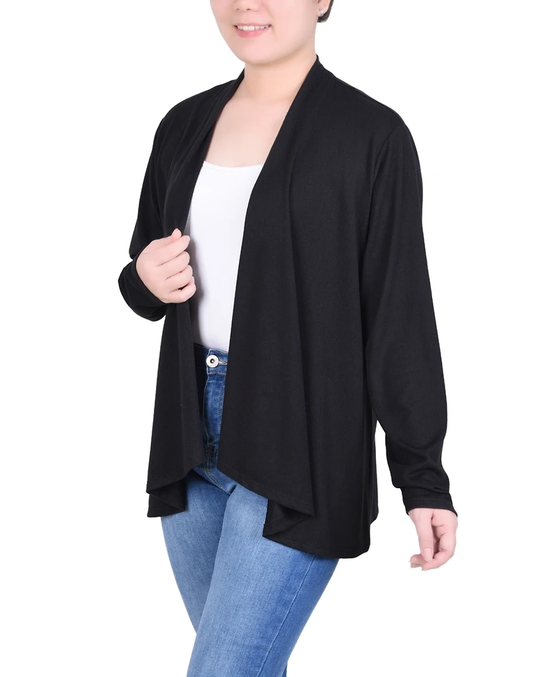 Ny Collection Petite Long Sleeve Swing Cardigan Sweater