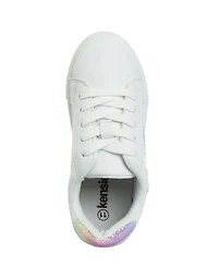 Kensie Girl Little Girls Lace Up Glittery Casual Sneakers