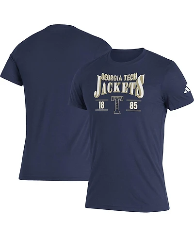 Men's adidas Navy Georgia Tech Yellow Jackets Along The Shadow Tri-Blend T-shirt