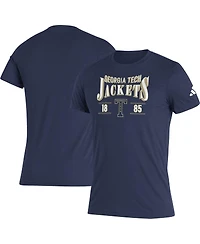 Men's adidas Navy Georgia Tech Yellow Jackets Along The Shadow Tri-Blend T-shirt