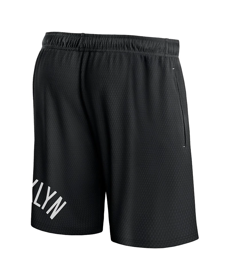 Men's Fanatics Black Brooklyn Nets Free Throw Mesh Shorts