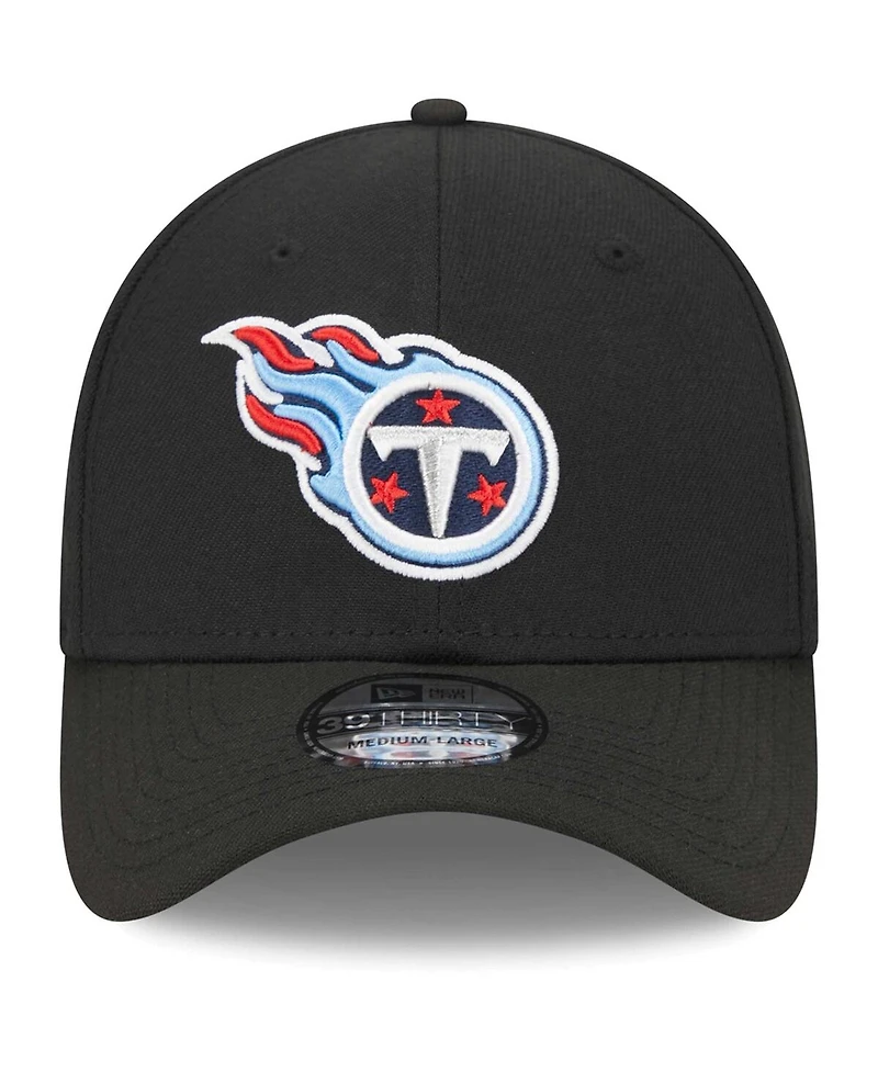 Men's New Era Black Tennessee Titans Main 39THIRTY Flex Hat