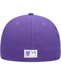 Men's New Era Purple California Angels Cooperstown Collection Lime Side Patch 59FIFTY Fitted Hat