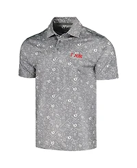 Men's Barstool Golf Gray Tour Championship Printed Polo Shirt