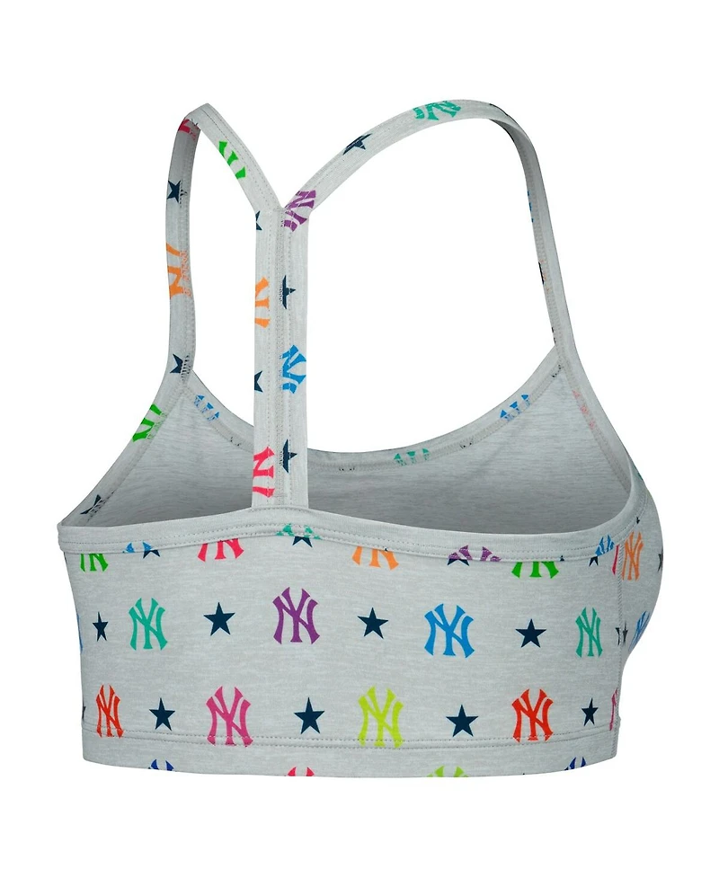 Women's Terez Gray New York Yankees Tlc Rainbow Bra