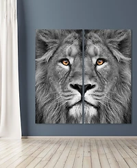 Empire Art Direct King Of The Jungle Ab Frameless Free Floating Tempered Glass Panel Graphic Wall Art, 72" x 36" x 0.2" Each