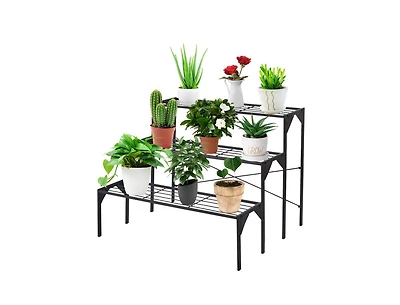 3 Tier Outdoor Metal Heavy Duty Modern for Multiple Plant Display Stand Rack