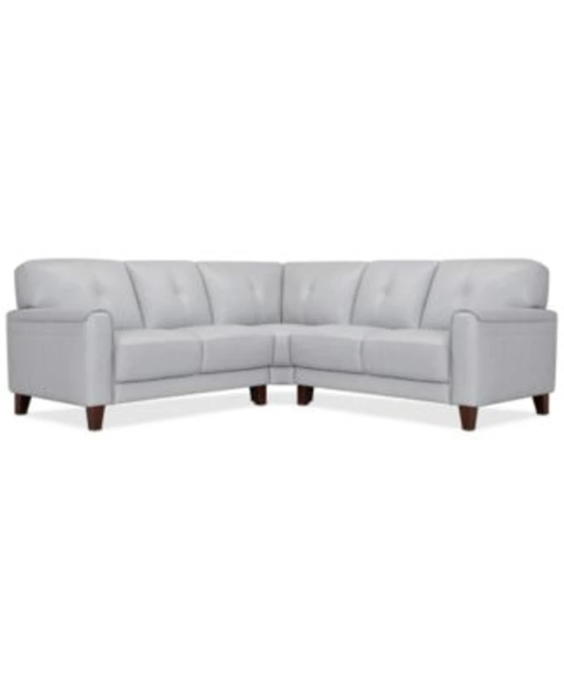 Closeout Ashlinn Pastel Leather Sectional Collection Created For Macys