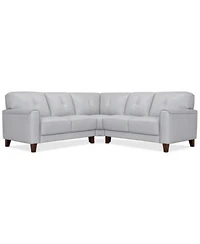 Closeout Ashlinn Pastel Leather Sectional Collection Created For Macys