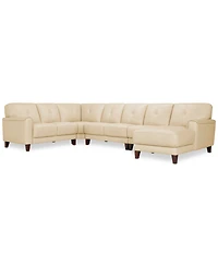 Closeout! Ashlinn 144" 5-Pc. Pastel Leather Sectional, Created for Macy's