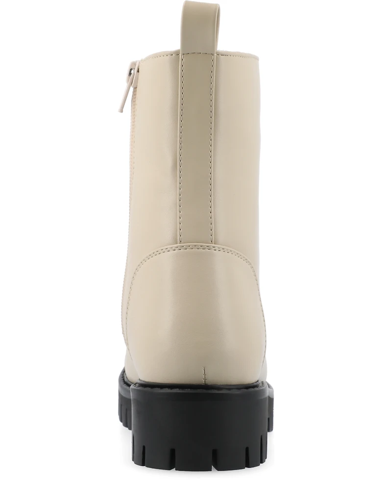Journee Collection Women's Aaley Lace Up Lug Combat Bootie