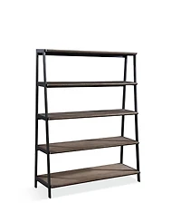 Finch 59" Wood and Metal Etagere Bookcase
