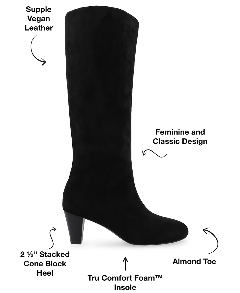 Journee Collection Women's Jovey Kitten Heel Tall Boots