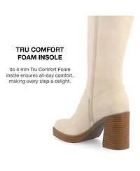 Journee Collection Women's Letice Wide Width Square Toe Platform Knee High Boots