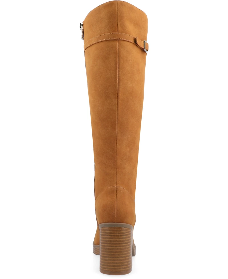 Journee Collection Women's Letice Wide Width Calf Square Toe Platform Knee High Boots