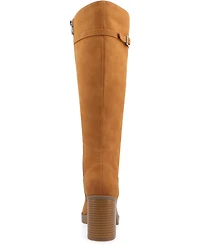 Journee Collection Women's Letice Wide Width Calf Square Toe Platform Knee High Boots