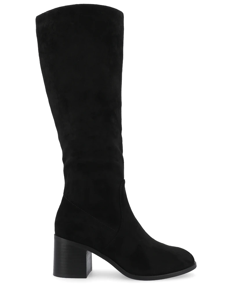 Journee Collection Women's Romilly Round Toe Block Heel Knee High Boots