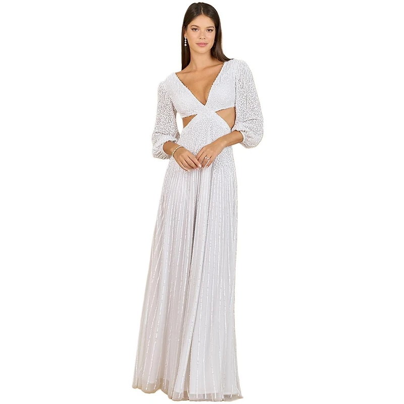 Lara Women's 3/4 sleeve Cut Out Wedding Dress