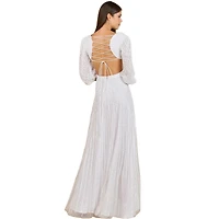 Lara Women's 3/4 sleeve Cut Out Wedding Dress