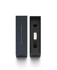 Daniel Wellington Women's Quadro Sheffield Black Leather Watch 20 x 26mm