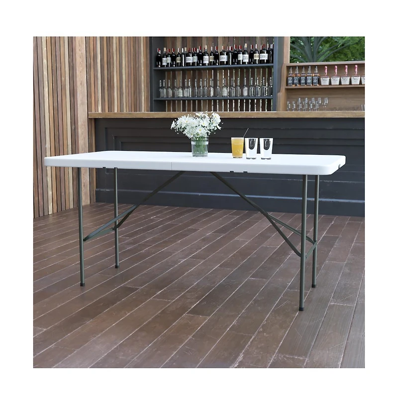 Emma+Oliver 5-Foot Bi-Fold Plastic Folding Table