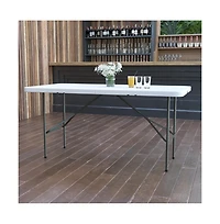 Emma+Oliver 5-Foot Bi-Fold Plastic Folding Table