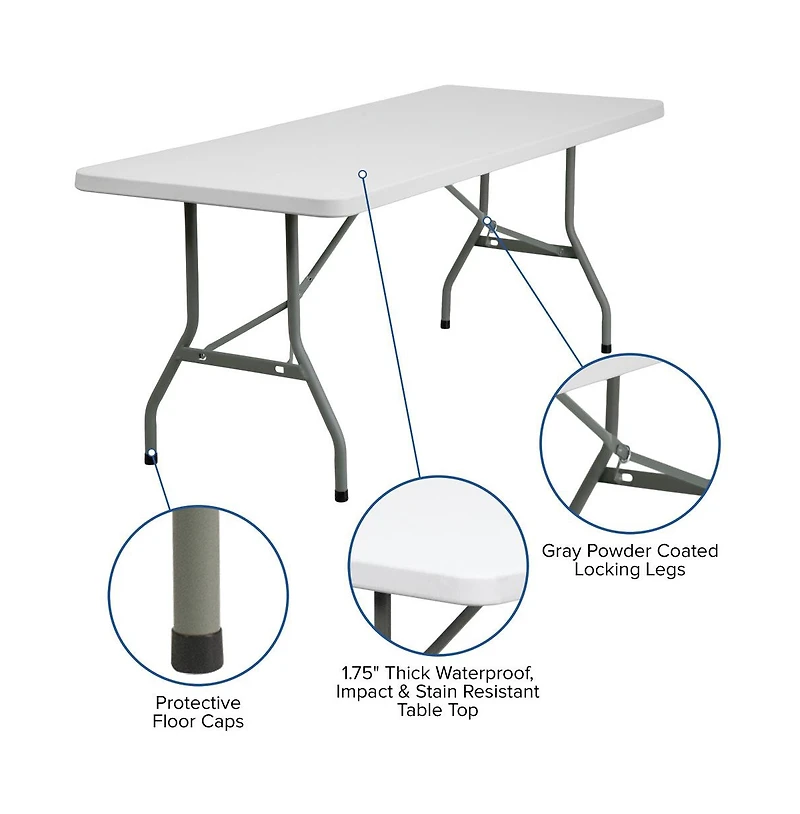 Emma+Oliver 6-Foot Plastic Folding Table