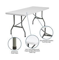 Emma+Oliver 6-Foot Plastic Folding Table