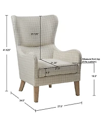 Madison Park Arianna Fabric Swoop Wing Chair