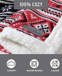Eddie Bauer Ultra Soft Plush Fleece Reversible Throw, 60" X 50"