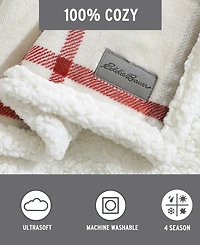 Eddie Bauer Newcastle Ultra Soft Plush Fleece Reversible Throw, 60" x 50"