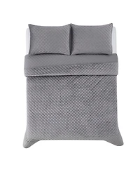 Royal Velvet Diamond 3 Piece Quilt Set, Full/Queen