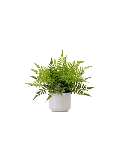 Nearly Natural 13" Artificial Boston Fern Plant with Decorative Planter