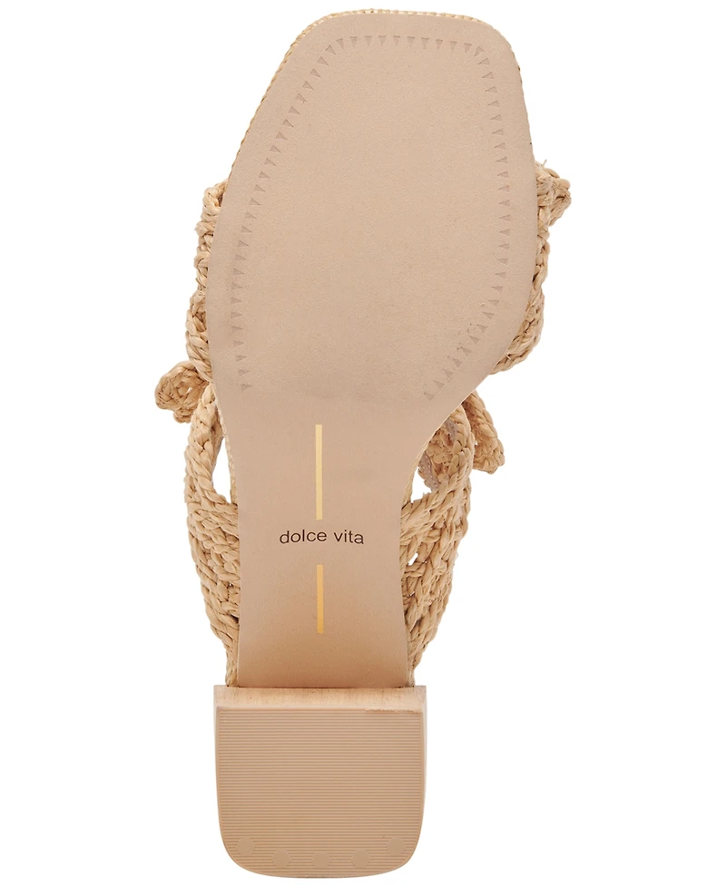 Dolce Vita Women's Zemmie Bow Double-Band Slide High-Heel Dress Sandals