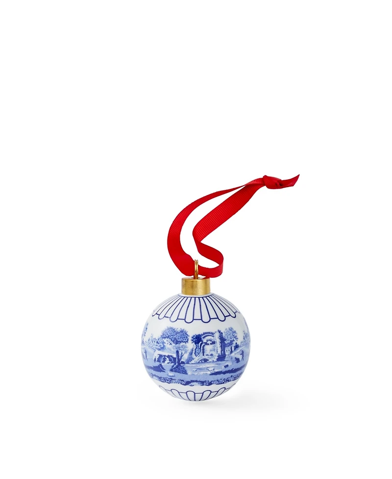 Spode Blue Italian Bauble Ornaments, Set of 3