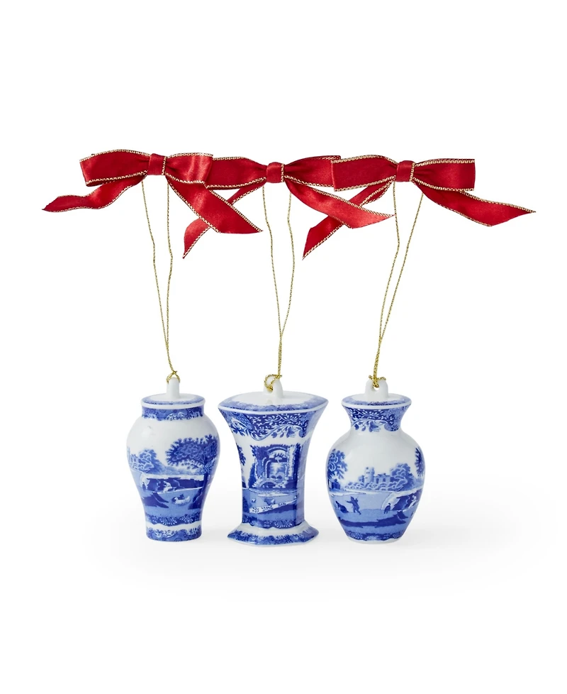 Spode Blue Italian Mini Urn Ornaments, Set of 3