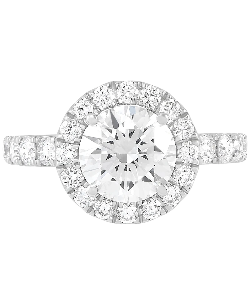 Grown With Love Igi Certified Lab Diamond Halo Engagement Ring (3 ct. t.w.) 14k White Gold